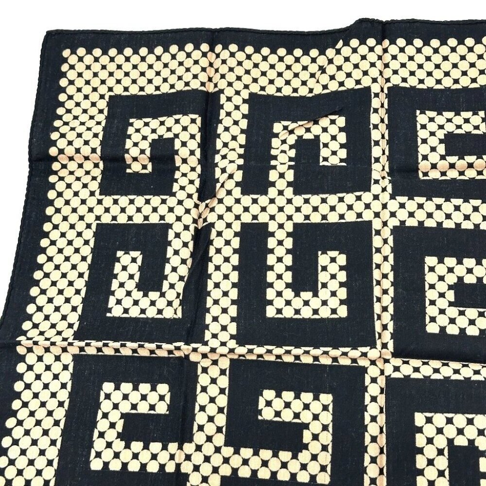 GIVENCHY logo handkerchief Scarf cotton Brown/Black - Picture 7 of 13
